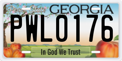 GA license plate PWL0176