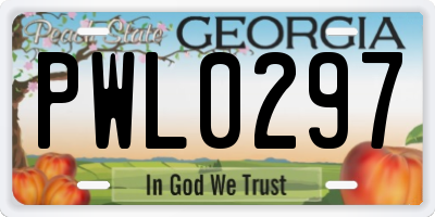 GA license plate PWL0297