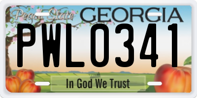 GA license plate PWL0341