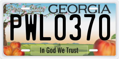 GA license plate PWL0370