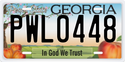 GA license plate PWL0448