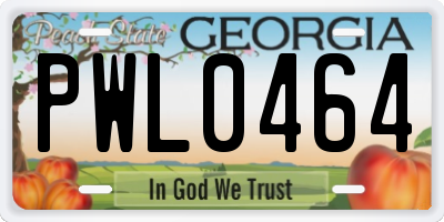 GA license plate PWL0464