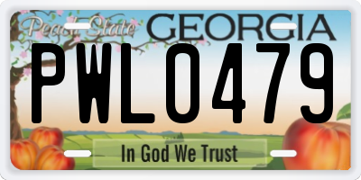 GA license plate PWL0479
