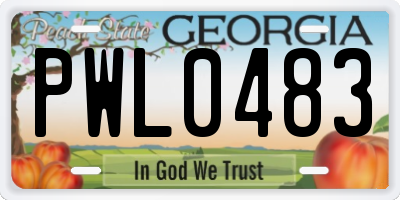 GA license plate PWL0483