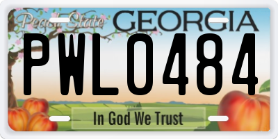 GA license plate PWL0484