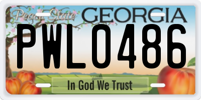 GA license plate PWL0486