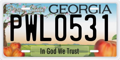 GA license plate PWL0531