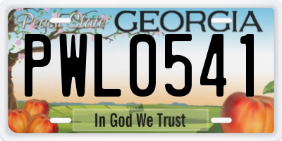 GA license plate PWL0541