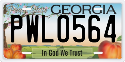GA license plate PWL0564