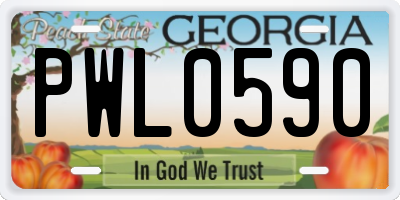 GA license plate PWL0590