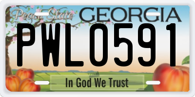 GA license plate PWL0591