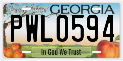 GA license plate PWL0594