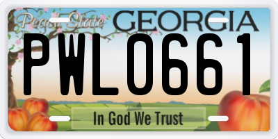 GA license plate PWL0661