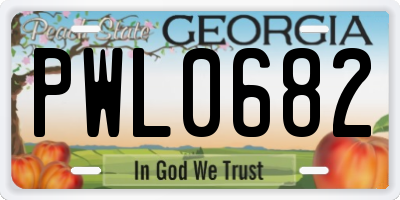 GA license plate PWL0682