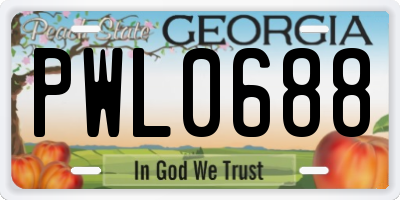 GA license plate PWL0688