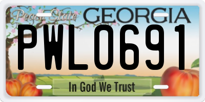 GA license plate PWL0691