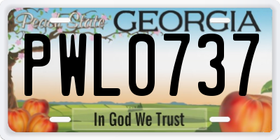 GA license plate PWL0737