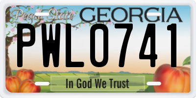 GA license plate PWL0741