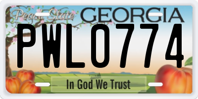 GA license plate PWL0774