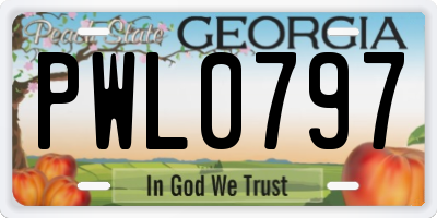 GA license plate PWL0797