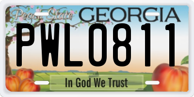 GA license plate PWL0811