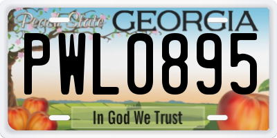 GA license plate PWL0895