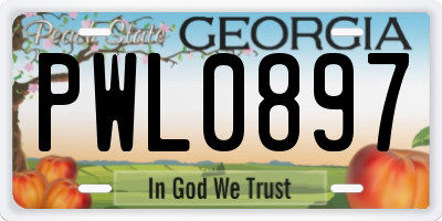 GA license plate PWL0897