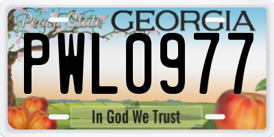 GA license plate PWL0977