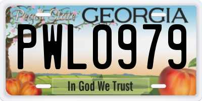 GA license plate PWL0979