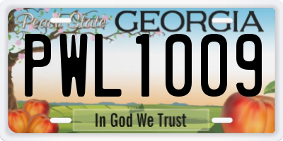 GA license plate PWL1009