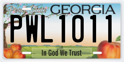 GA license plate PWL1011