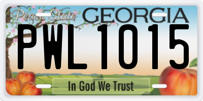 GA license plate PWL1015