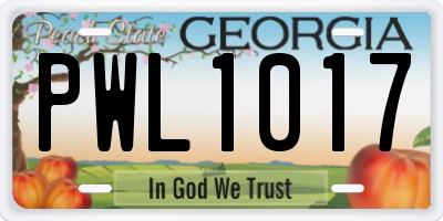 GA license plate PWL1017