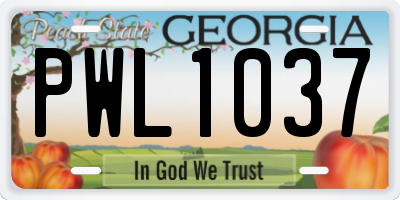 GA license plate PWL1037