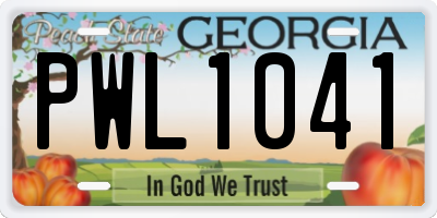 GA license plate PWL1041