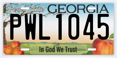 GA license plate PWL1045