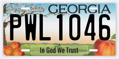 GA license plate PWL1046
