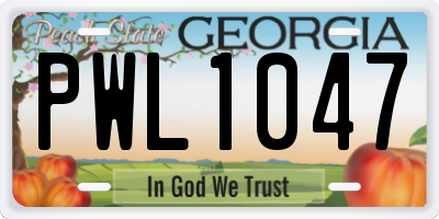GA license plate PWL1047