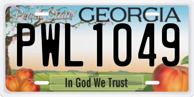 GA license plate PWL1049