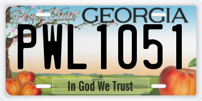 GA license plate PWL1051