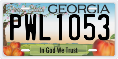 GA license plate PWL1053