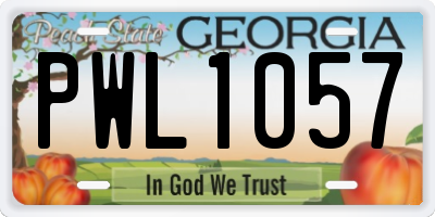 GA license plate PWL1057