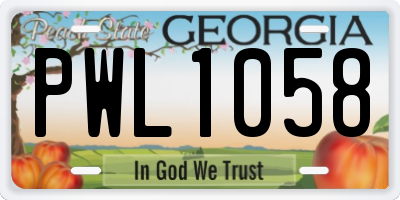 GA license plate PWL1058