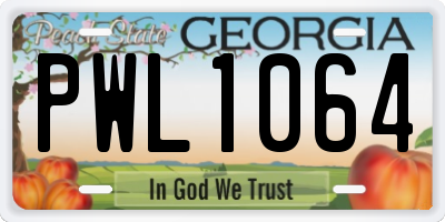 GA license plate PWL1064