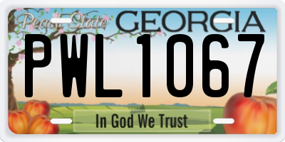 GA license plate PWL1067