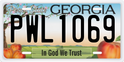 GA license plate PWL1069