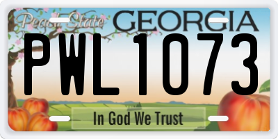 GA license plate PWL1073