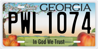 GA license plate PWL1074