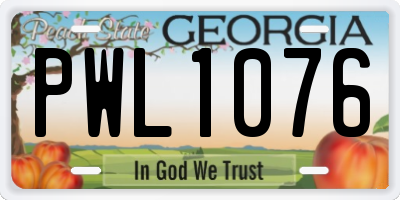 GA license plate PWL1076
