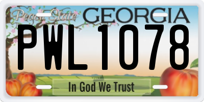 GA license plate PWL1078